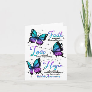 Carte Faith Love Hope Butterfly Suicide Awareness