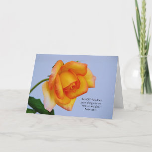 Carte Faith Orange Gold Rose Bible Verse Note Card