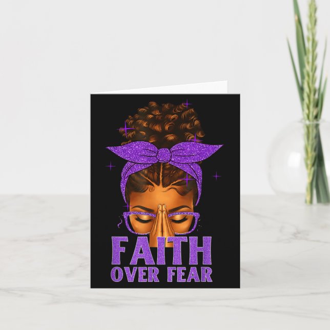 Carte Faith Over Fear Black Women Afro Christian African (Devant)