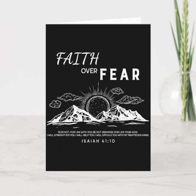 Carte Faith Over Fear - Isaiah 41_10 Bible Verse  (Devant)