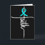 Carte Faith Pcos Awareness Cross Christian Ribbon Teal S<br><div class="desc">Faith Pcos Awareness Cross Christian Ribbon Teal Support</div>