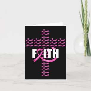 Carte Faith Ribbon Christian Cross Cancer du sein