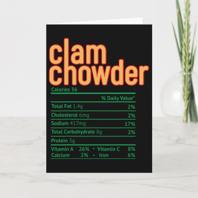Carte Faits nutritionnels de la Chowder de palourdes drô (Devant)