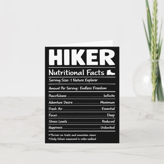 Carte faits nutritionnels de randonnée nature camping av (Devant)