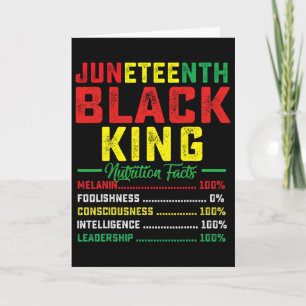 Carte Faits nutritionnels Juneteenth Black King Fête des