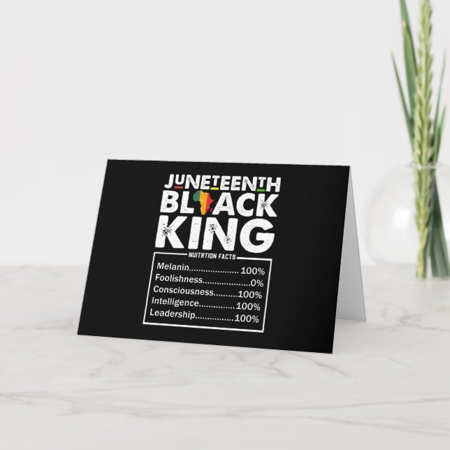 Carte Faits nutritionnels Juneteenth Black King Mélanine (Devant)
