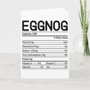 Carte Faits nutritionnels sur la nourriture de Thanksgiv