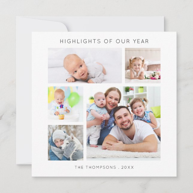 Carte Faits saillants de l'année 5 collage photo Noël (Devant)