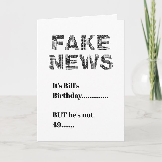 Carte FAKE NEWS 50e anniversaire Salutation (Devant)