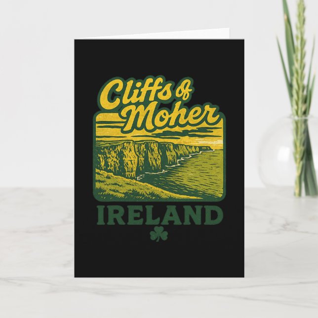 Carte Falaises de Moher Irlande Vacances Rétro Monument  (Devant)