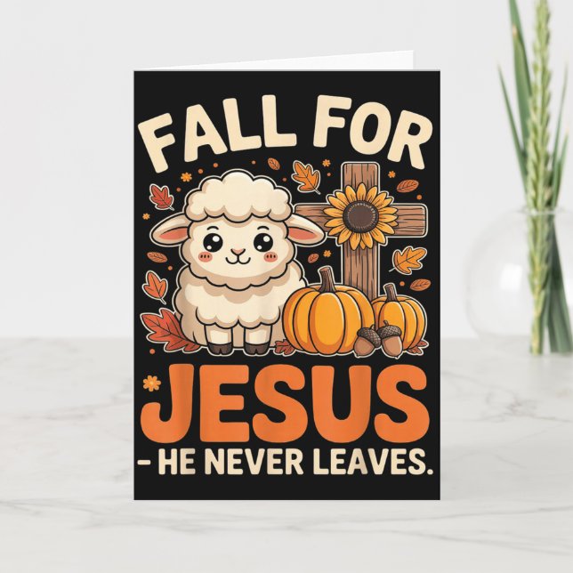 Carte Fall For Jesus He Never Leaves Sheep Christian Aut (Devant)