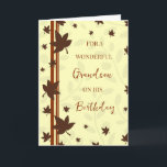 Carte Fall Leaves Grandson Anniversaire<br><div class="desc">Carte d'anniversaire pour petit-fils avec un anniversaire d'automne avec des feuilles d'automne design et verset réfléchi.</div>