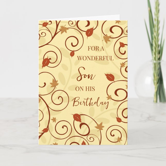 Carte Fall Leaves Son anniversaire (Devant)