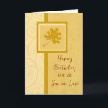 Carte Fall Leaves son droit Anniversaire<br><div class="desc">Carte d'anniversaire pour gendre en droit avec un anniversaire d'automne avec les feuilles d'automne design et verset réfléchi.</div>