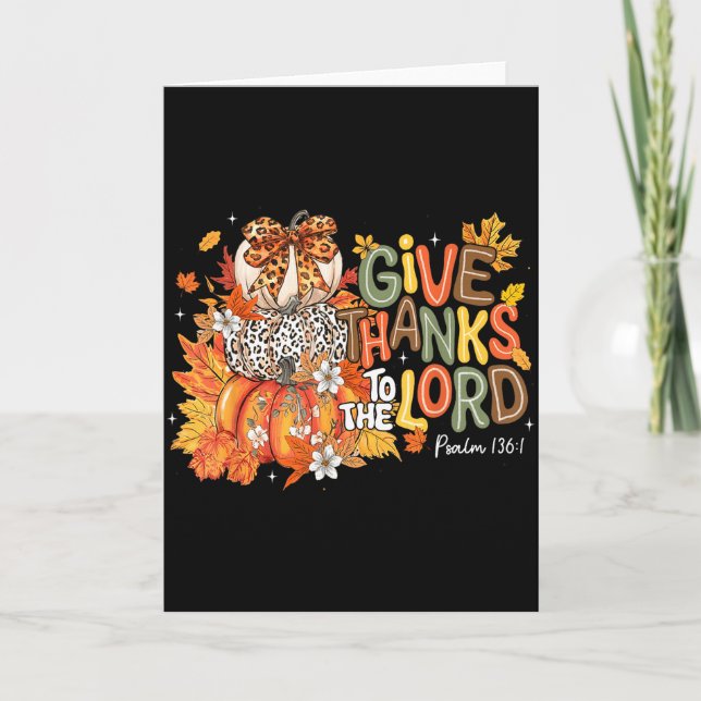 Carte Fall Pumpkin Thanksgiving Christian Give Thanks To (Devant)