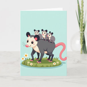 Carte Familiale Marsupial Amoureuse