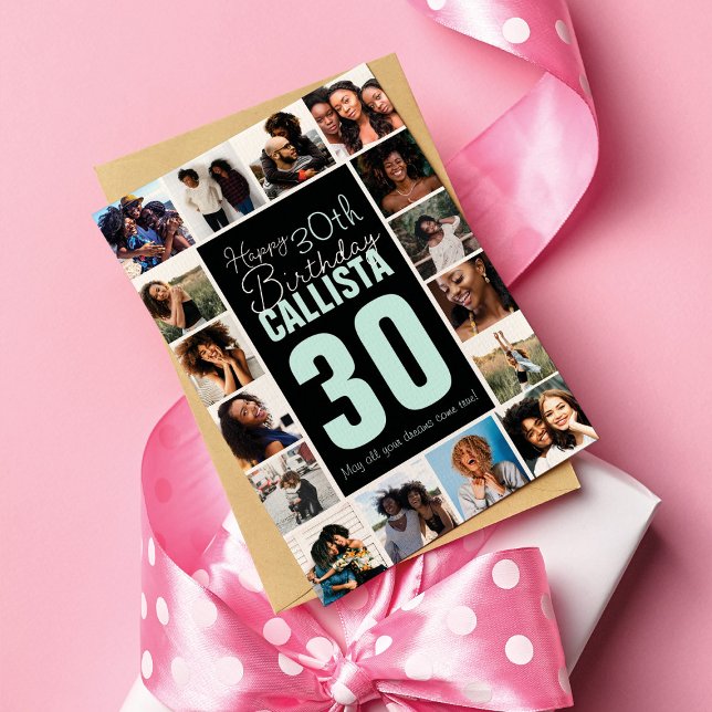 Carte Famille amis Photo Collage Cadre Joyeux anniversai (Créateur téléchargé)