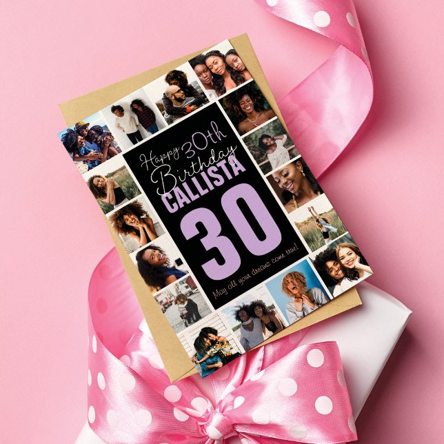 Carte Famille amis Photo Collage Cadre Joyeux anniversai (Créateur téléchargé)