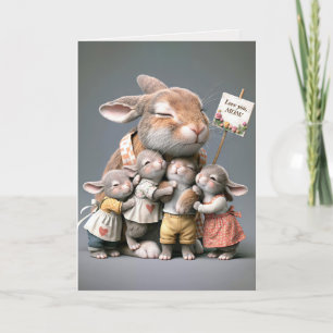 Carte Famille Bunny pour l'anniversaire de maman