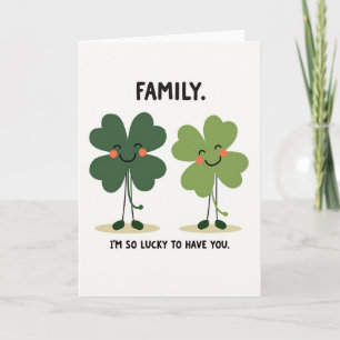 Carte Famille Chanceuse Je T'Aime