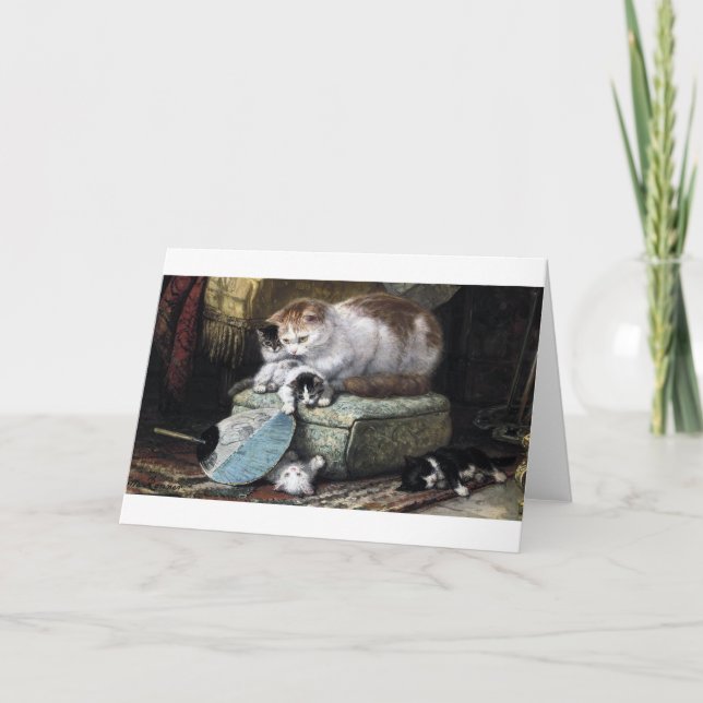 Carte Famille de chats, Henriette Ronner-Knip (Devant)