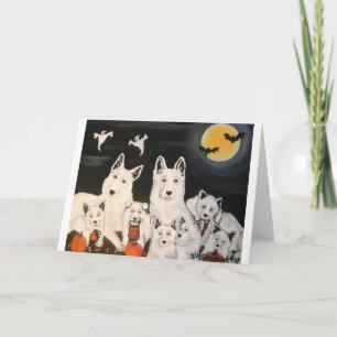 Carte Famille de chien de Halloween