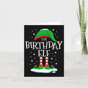 Carte Famille de Noël des elfes d'anniversaire qui corre
