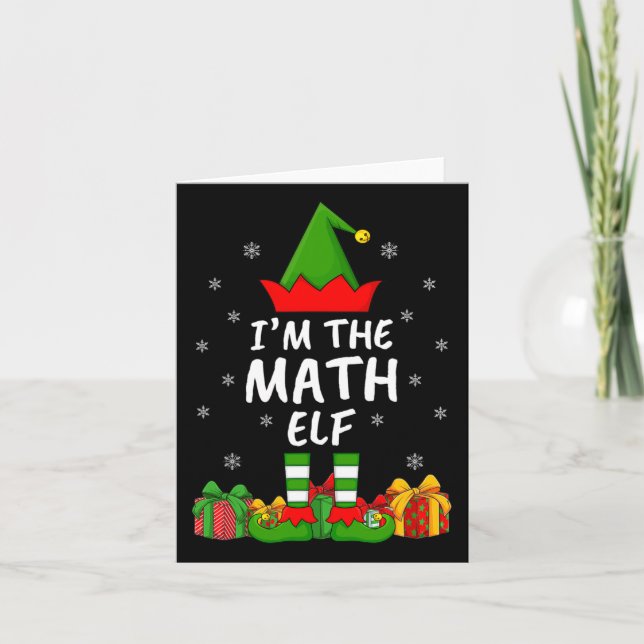 Carte Famille de Noël Matching Funny Je suis La Math Elf (Devant)