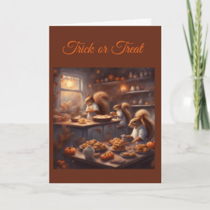 Carte Famille de Squirrels Fantaisistes Prépare des Cook