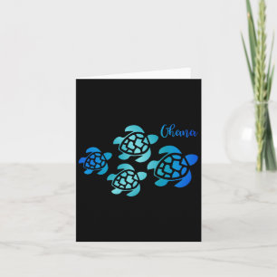 Carte Famille de tortues de mer d'Ohana Hawaii Vacances 
