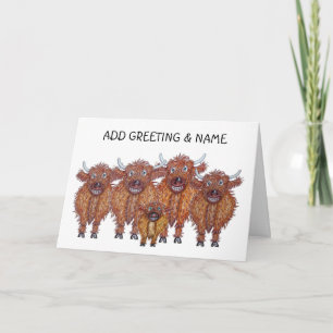 Carte Famille de vache Highland