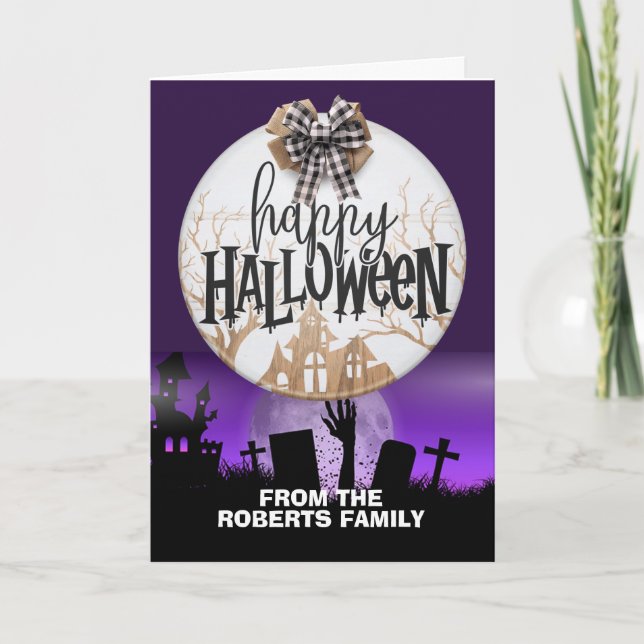 Carte famille de voeux Halloween (Devant)