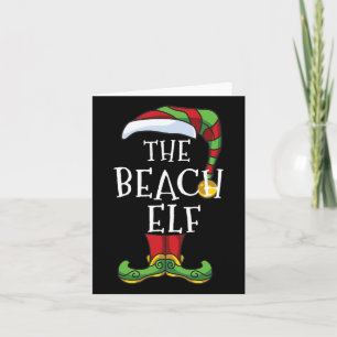 Carte Famille d'elfe de plage Noël assorti en juillet dr