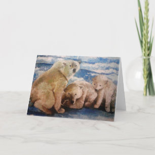 Carte Famille d'ours polaires