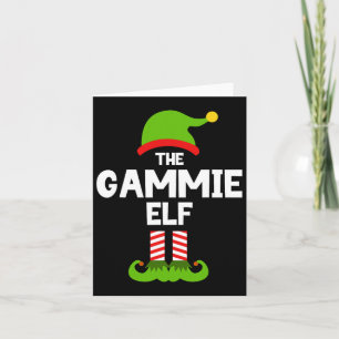 Carte Famille Gammie Elf Noël Correspondant Pyjama Drôle