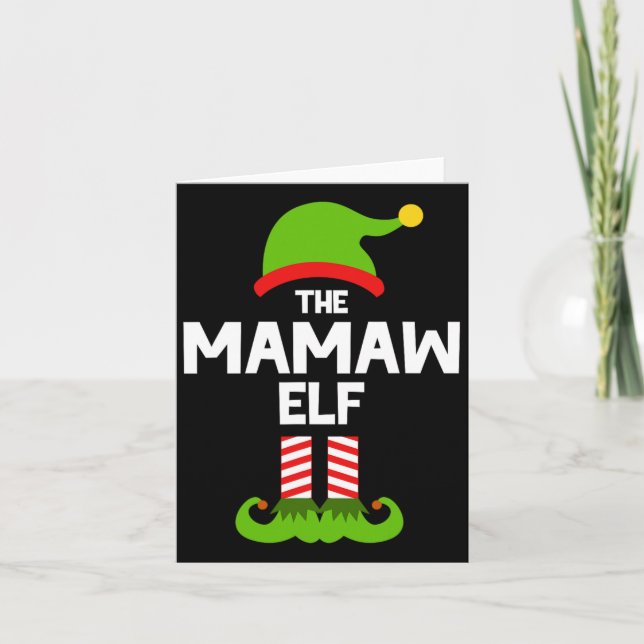 Carte Famille Le Mamaw Elf Noël Correspondant Pyjama Pj (Devant)
