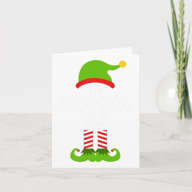 Carte Famille Le Nonna Elf Noël Correspondant Pyjama Pj (Devant)