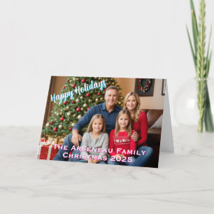 Carte Famille photo moderne Joyeuses vacances Personnali