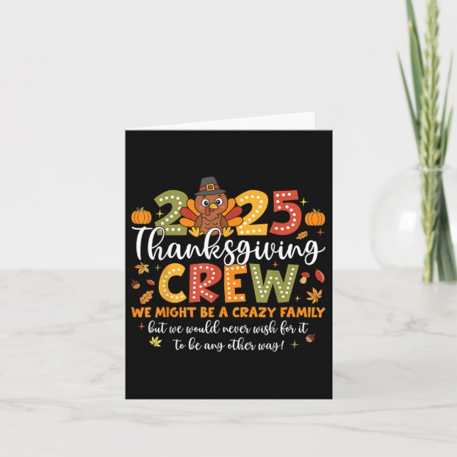 Carte Famille Thanksgiving 2025 Thanksgiving Crew Turqui (Devant)