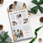 Carte famille tri-pliable<br><div class="desc">Cherchez les moments les plus précieux de votre année avec notre "Family Holiday Tri-Fold Card". Le texte en noir "Oh, What A Year", écrit en police de caractères vintage de machine à écrire, s'aligne parfaitement avec vos photos de famille préférées sur fond blanc. Ajoutez un message spécial et personnalisé pour...</div>