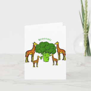 Carte Famille végétarienne de girafes mangeant du brocol