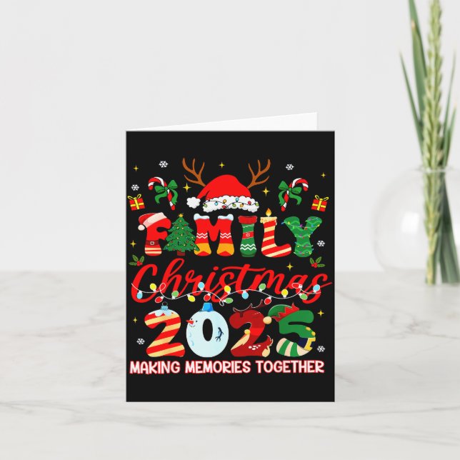 Carte Family Christmas 2025 Ornament Santa Squad Pajamas (Devant)