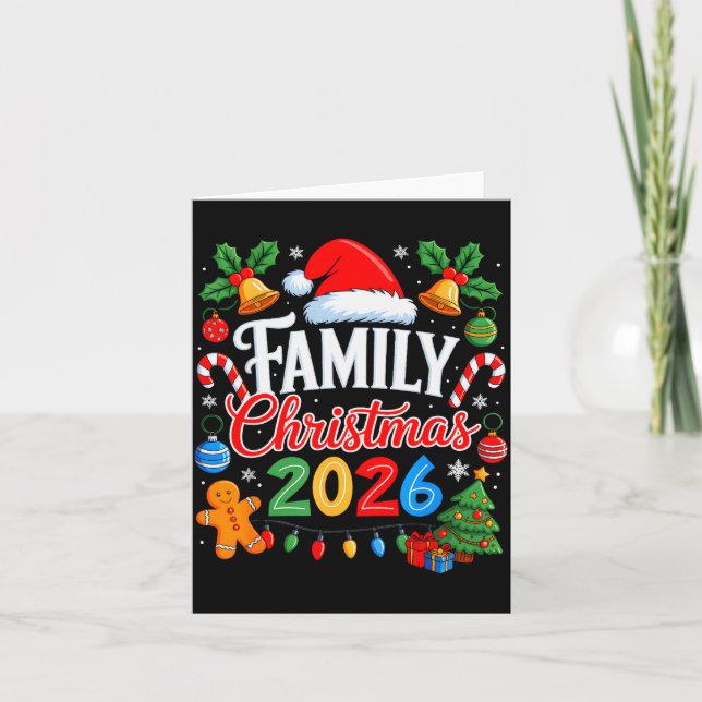 Carte Family Christmas 2026 Matching Pajamas Xmas Family (Devant)