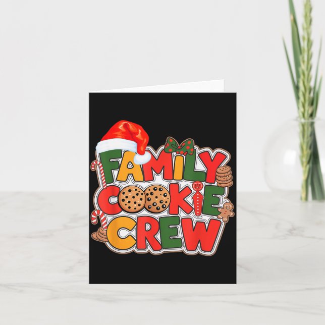 Carte Family Cookie Crew Eating Christmas Gingerbread Te (Devant)