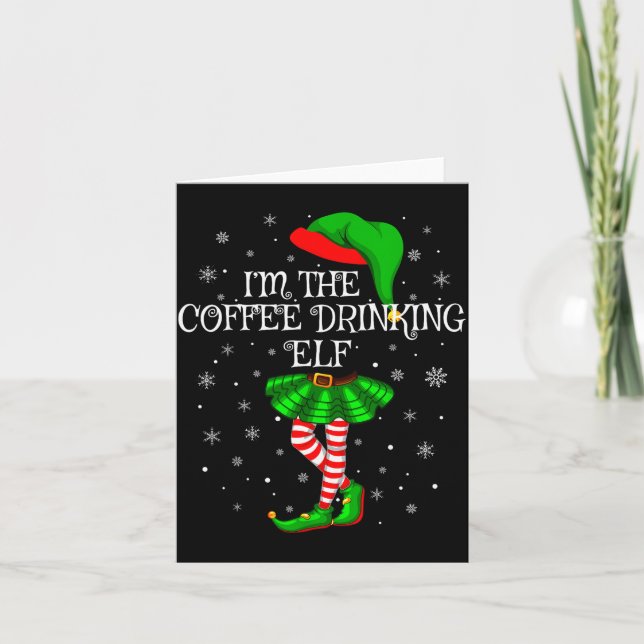 Carte Family Matching Women Girls Coffee Drinking Elf Ch (Devant)