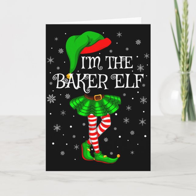 Carte Family Matching Women Girls I'm The Baker Elf Chri (Devant)