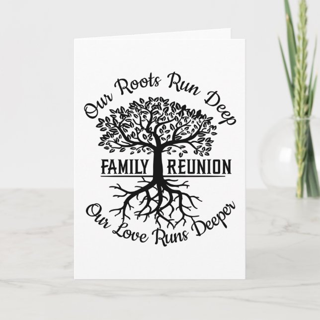 Carte Family Reunion Family Tree Heart Roots (Devant)