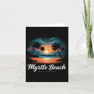 Carte Family Vacation Retro Sunset Caroline du Sud Myrtl