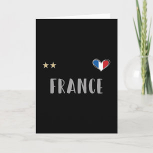 Carte Fan de football France Chemise avec coeur