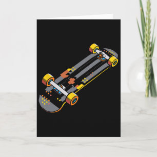Carte Fan de skateboard de style bande dessinée
